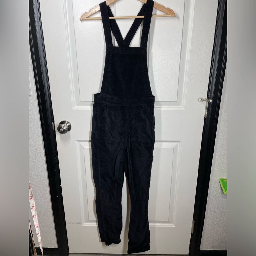 Madewell Black Velvet Overalls Sz XS